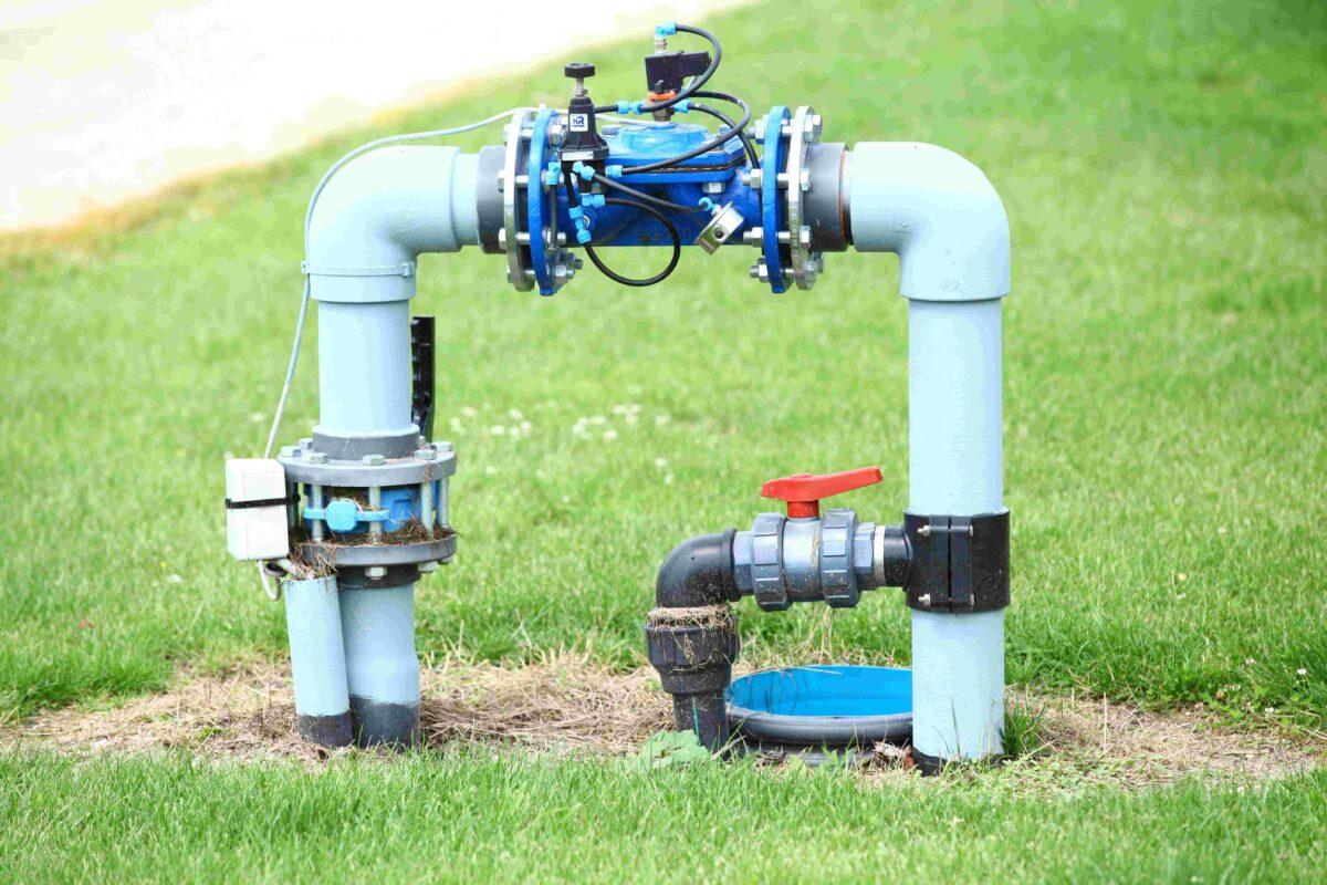 Alimentation d'un système d'arrosage en goutte à goutte dans les rangs de myrtilliers