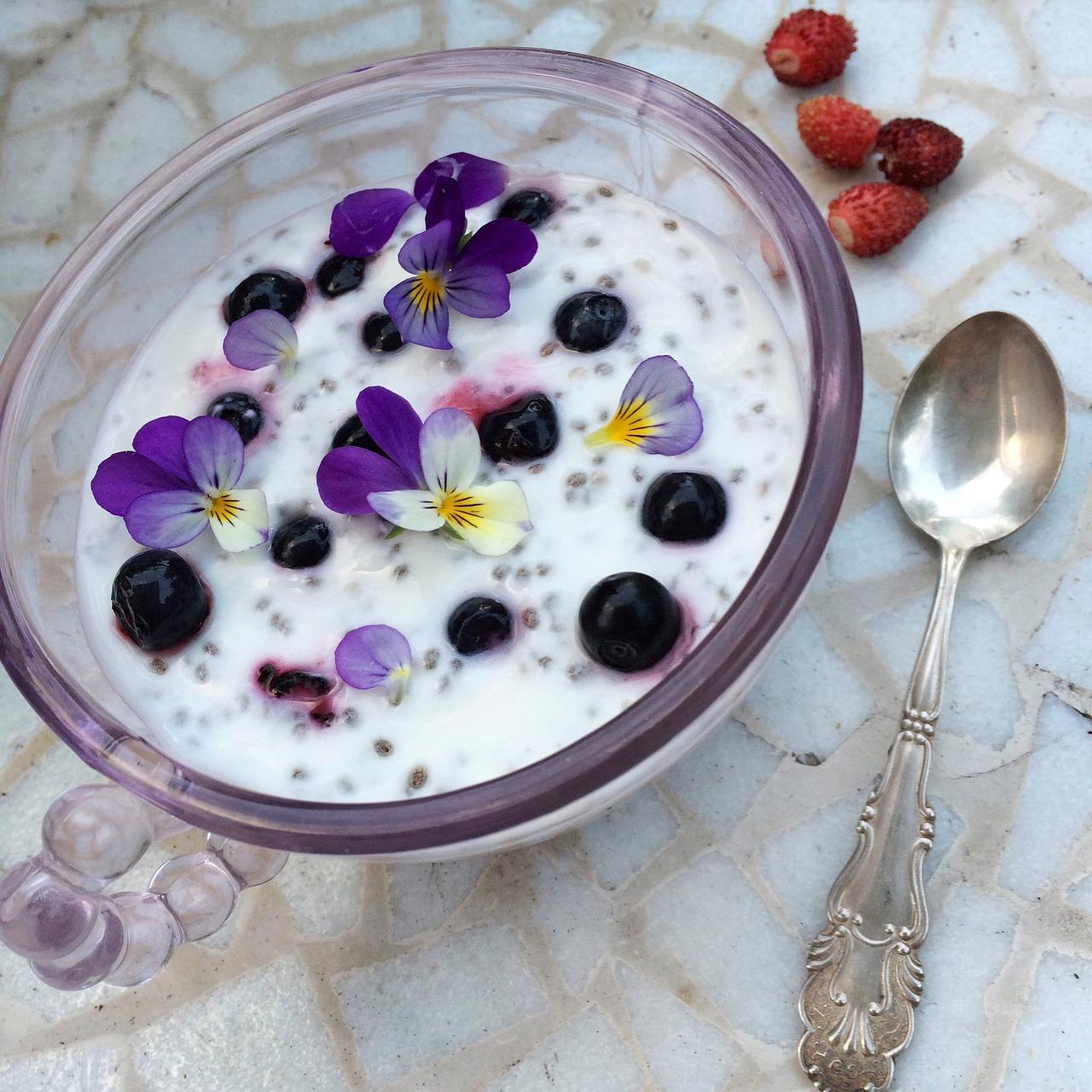 Bowl myrtilles et graines de chia